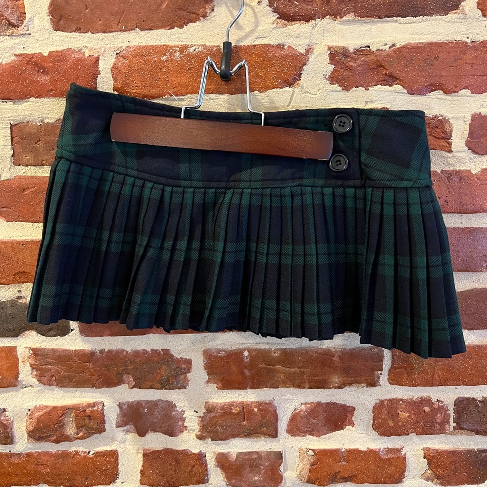Plaid Pleated Micro Skirt